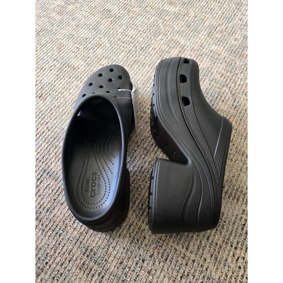 Crocs Siren Mens Sz 13 Black Platform Chunky cosplay, lesiure, medical, comfort - Picture 3 of 9